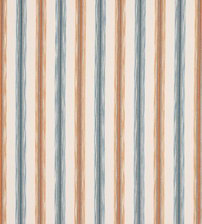 Camber Stripe Fabric by Jane Churchill Teal/Rust