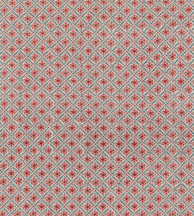 Camden Trellis Fabric by GP & J Baker Red/Blue