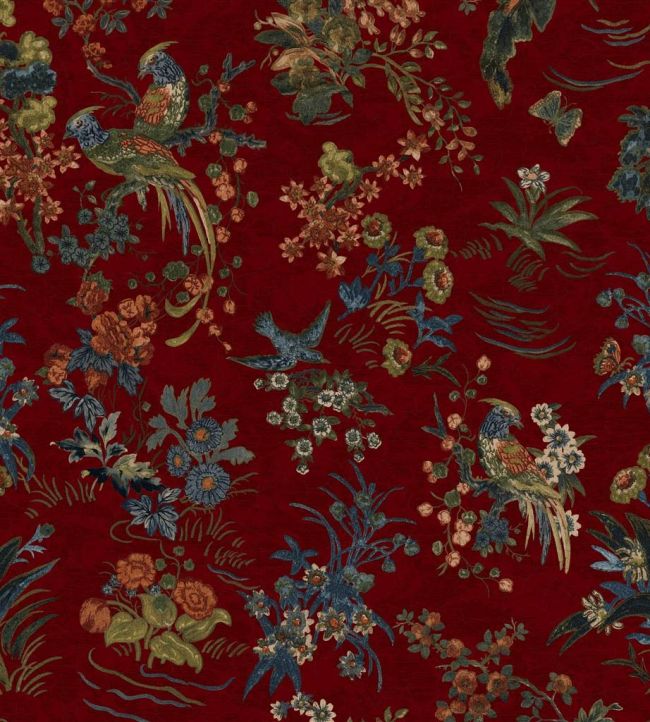 Campbell Floral Fabric by Ralph Lauren Lacquer Red
