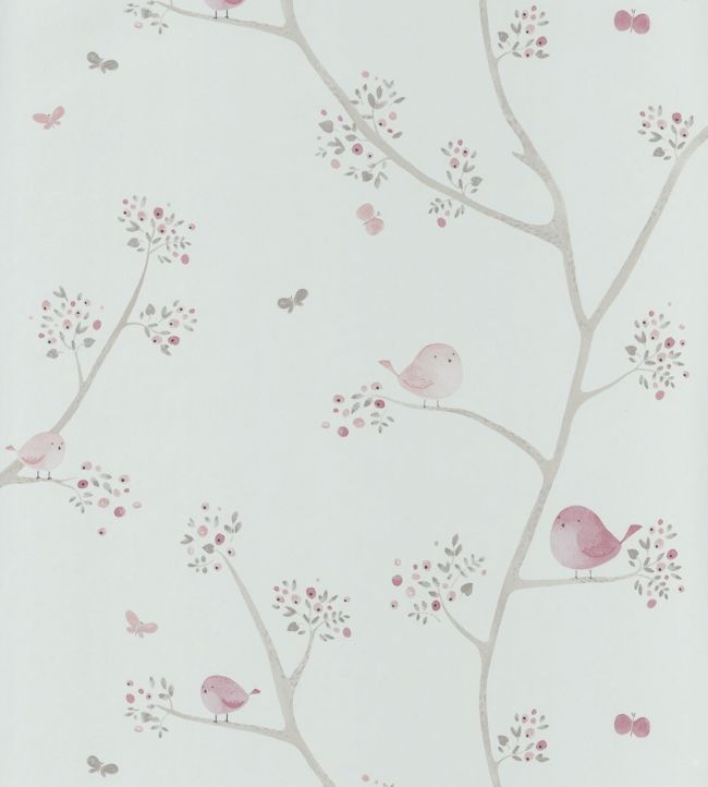 Oiseaux Wallpaper by Casadeco Rose