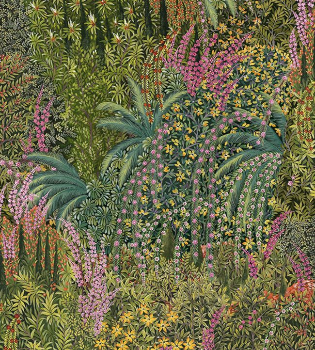 Cascade Linen Union Fabric by Cole & Son Leaf Green