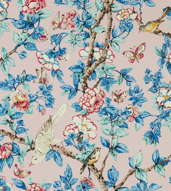 Caverley Wallpaper by Sanderson Rose/French Blue