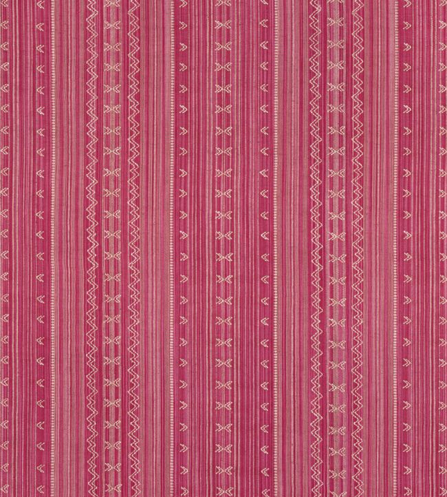 Charter Stripe Embroidery Fabric by Thibaut Raspberry