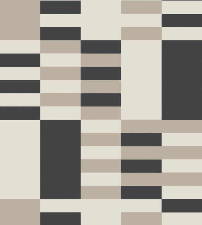 Check Wallpaper by Farrow & Ball Au Lait / Roasted Macadamia