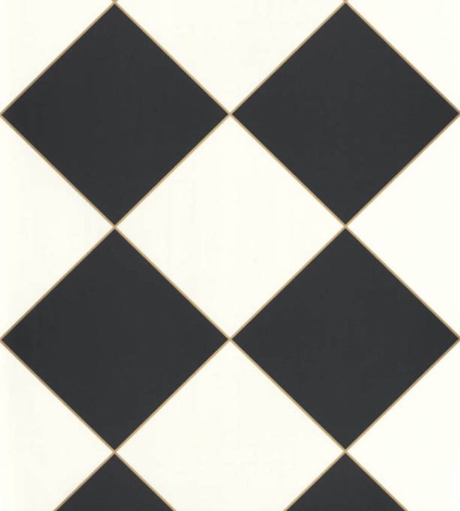 Checkmate Wallpaper by Caselio Noir Blanc Or