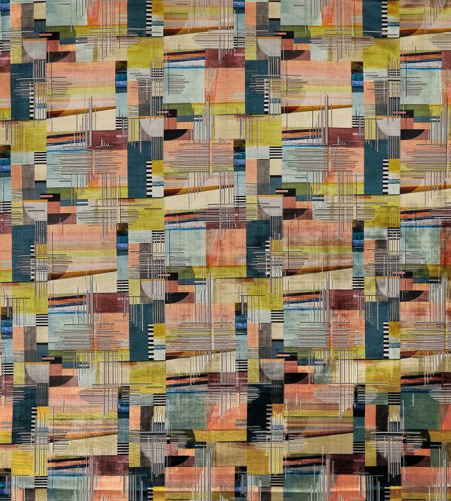 Chromatica Fabric in Mallard/Blush/Gold by Osborne & Little Jane Clayton