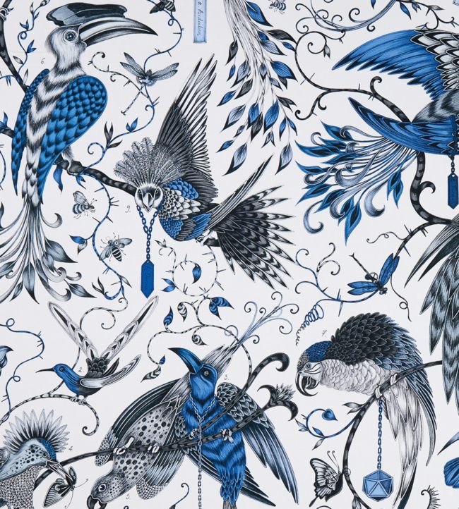 Emma J Shipley Audubon Fabric by Clarke & Clarke Blue