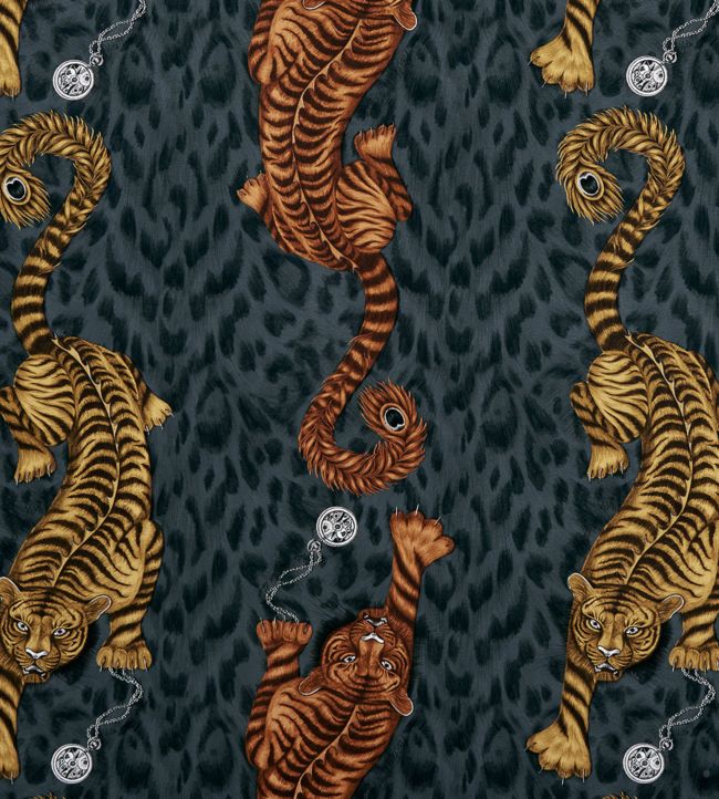 Emma J Shipley Tigris Fabric by Clarke & Clarke Flame
