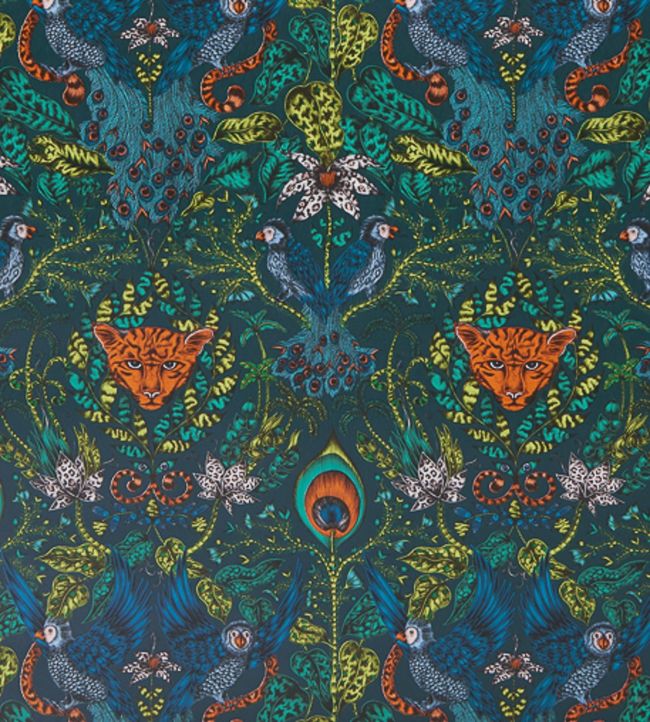 Emma J Shipley Amazon Wallpaper by Clarke & Clarke Navy