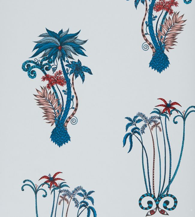 Emma J Shipley Jungle Palms Wallpaper by Clarke & Clarke Blue