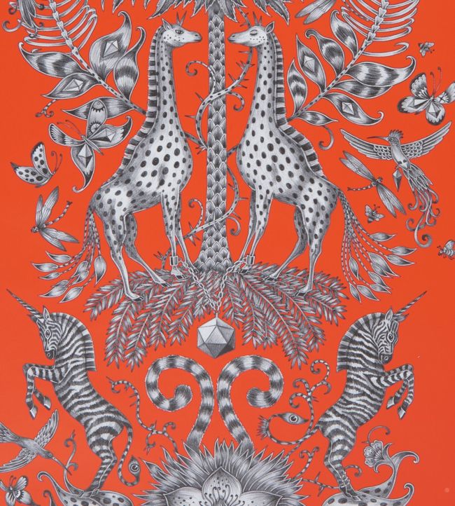 Emma J Shipley Kruger Wallpaper by Clarke & Clarke Flame