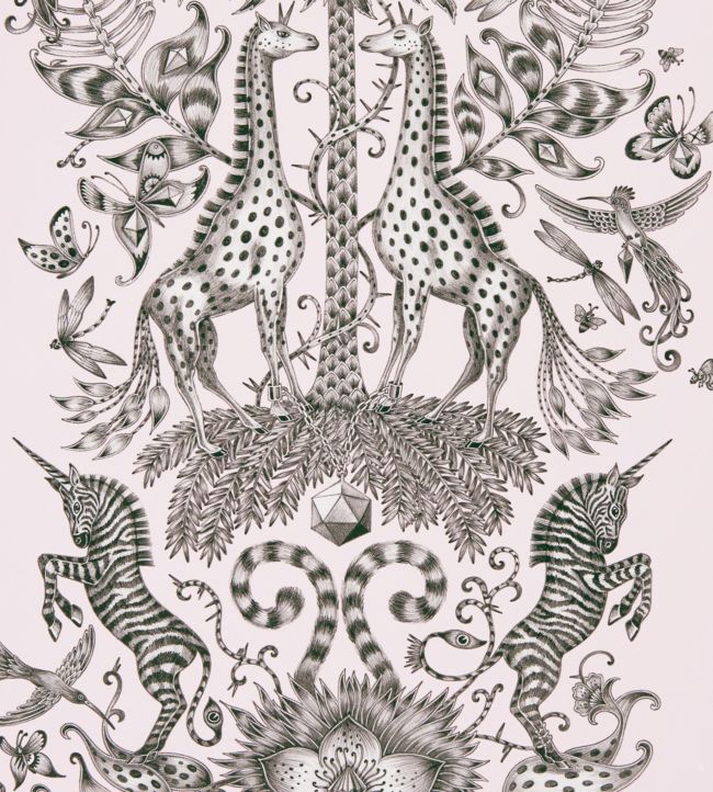 Emma J Shipley Kruger Wallpaper by Clarke & Clarke Pink