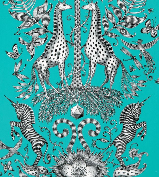 Emma J Shipley Kruger Wallpaper by Clarke & Clarke Teal