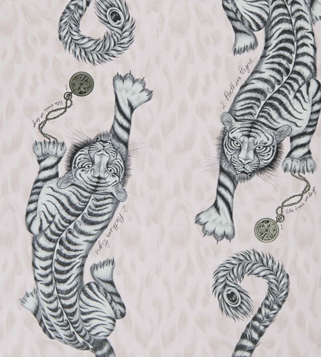 Emma J Shipley Tigris Wallpaper by Clarke & Clarke Pink
