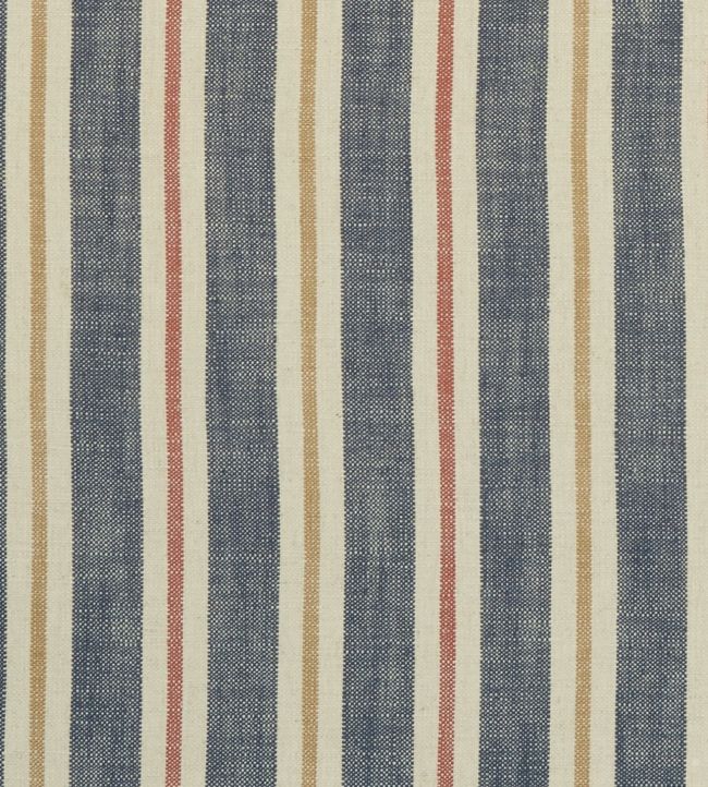 Sackville Stripe Fabric by Clarke & Clarke Midnight/Spice