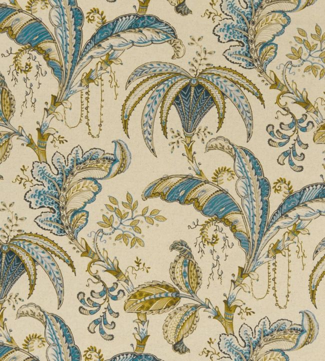 Ophelia Fabric by Clarke Clarke in Teal Spice Jane Clayton
