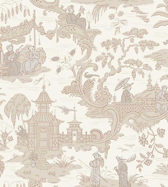 Chinese Toile Wallpaper by Cole & Son in Neutral | Jane Clayton