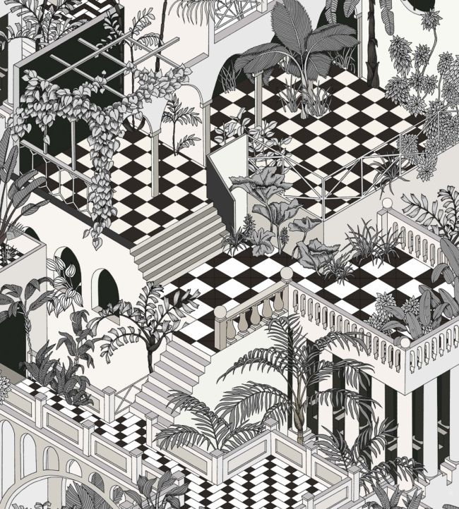 Miami Fabric by Cole & Son Black & White
