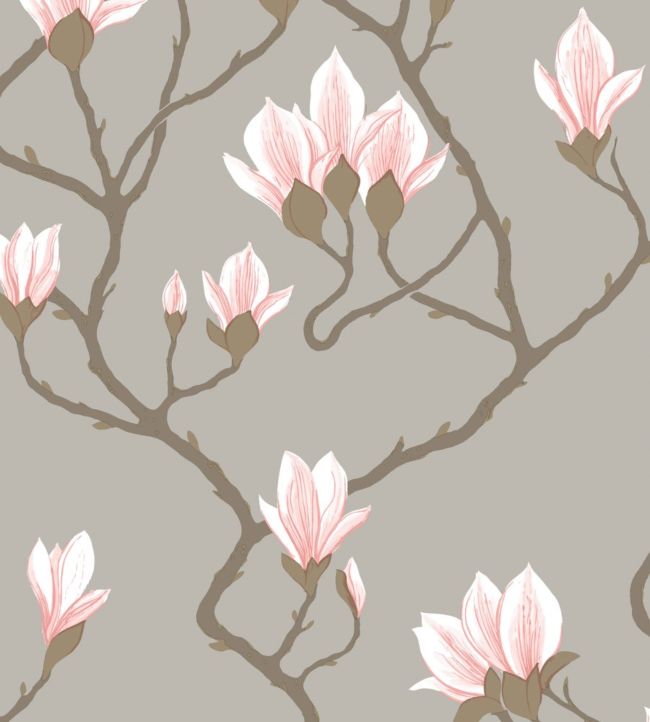 Magnolia Wallpaper by Cole & Son in Alabaster Pink on Silver | Jane Clayton Magnolia Wallpaper by Cole & Son in Alabaster Pink on Silver | Jane Clayton