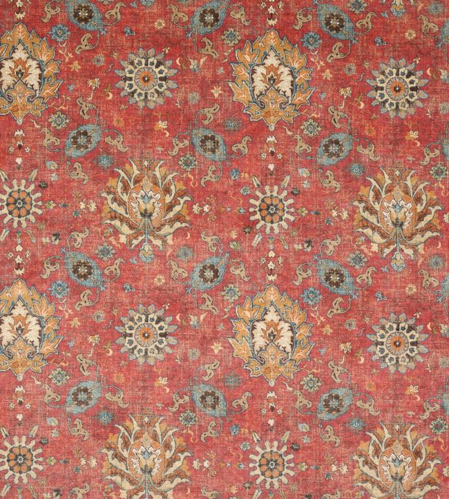 Jocasta Velvet Fabric by Colefax and Fowler Red
