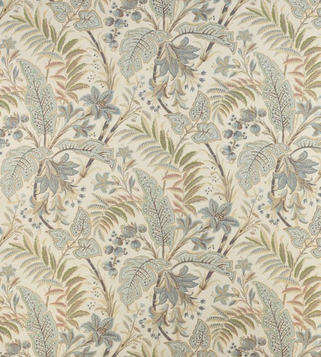 Paisley Leaf Fabric by Colefax and Fowler Old Blue