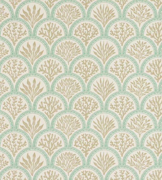 Coralli Wallpaper by Jane Churchill Aqua
