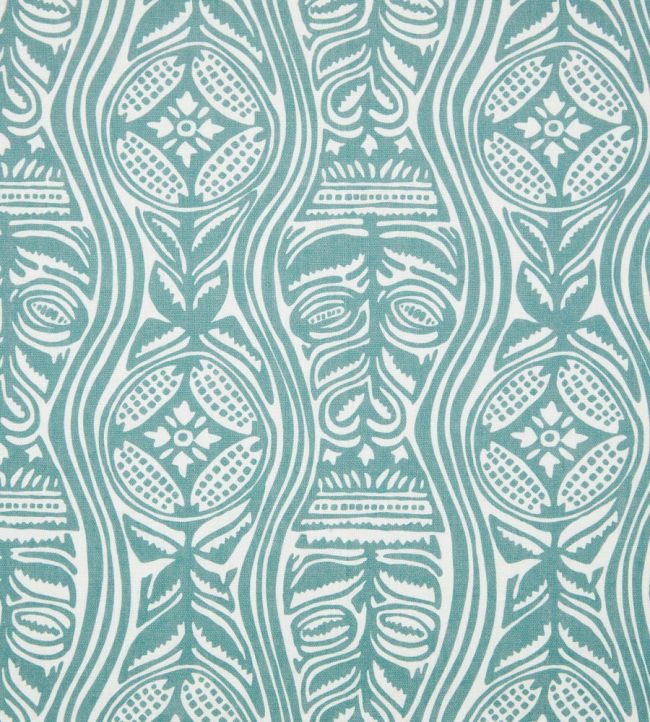 Dacha Fabric by Volga Linen Teal/Oyster