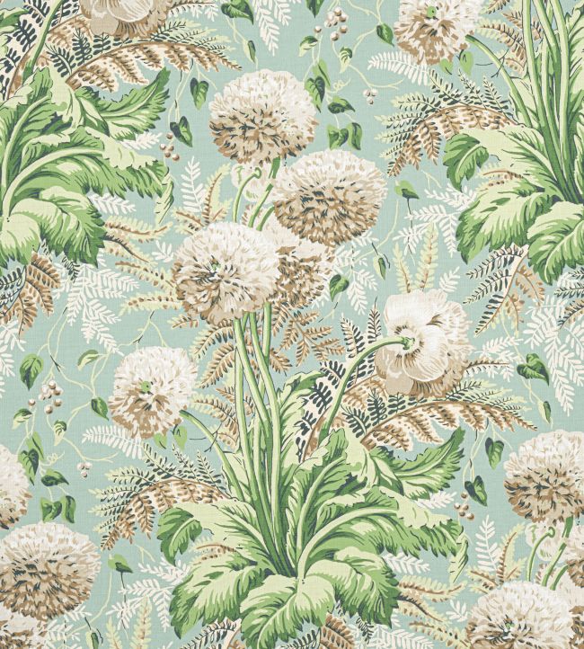 Dahlia Fabric by Anna French Neutral on Robin's Egg