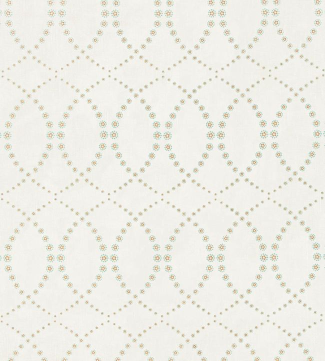Daisy Chain Fabric by Vanderhurd Aquamarine/Moonstone