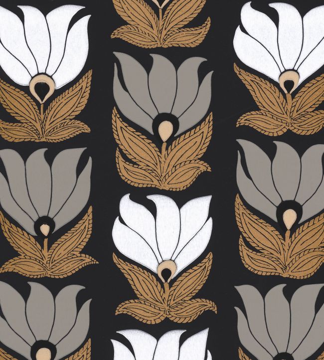 Dauphine Wallpaper by Casamance Noir / Dore