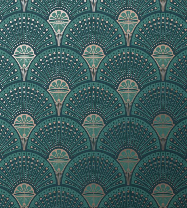 Deco Martini Wallpaper by Divine Savages Green Gold