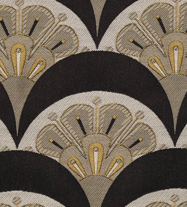 Deco Scallop in Multi Jacquard Fabric by Liberty Pewter Dark