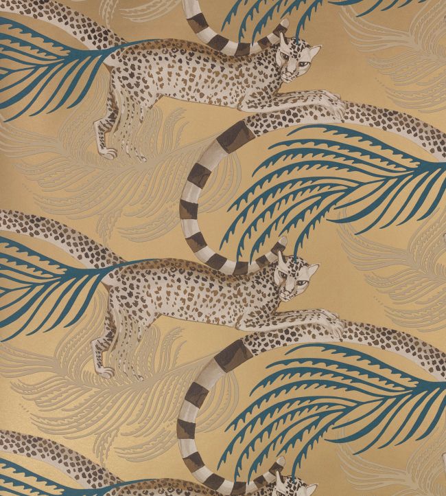 Delilah Wallpaper in Vintage Gold by Temperley London for Romo Jane