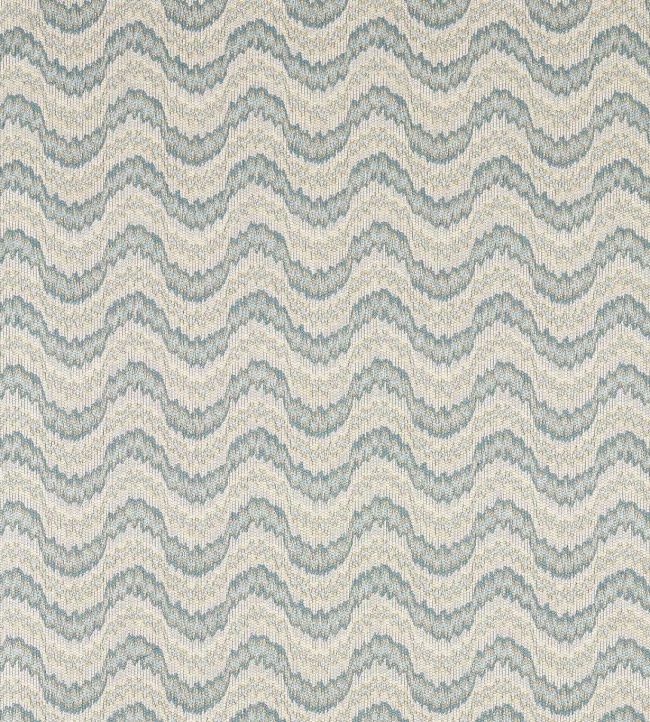 Dragon Flamestitch Fabric by Zoffany Blue Stone
