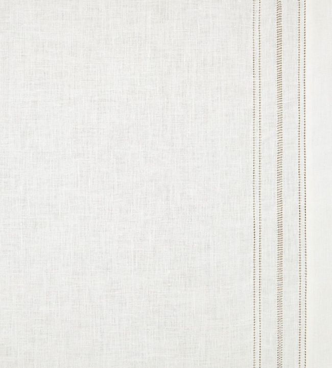Drawn Thread Ladder & Hem Stitch Edge Fabric by Volga Linen Ivory White