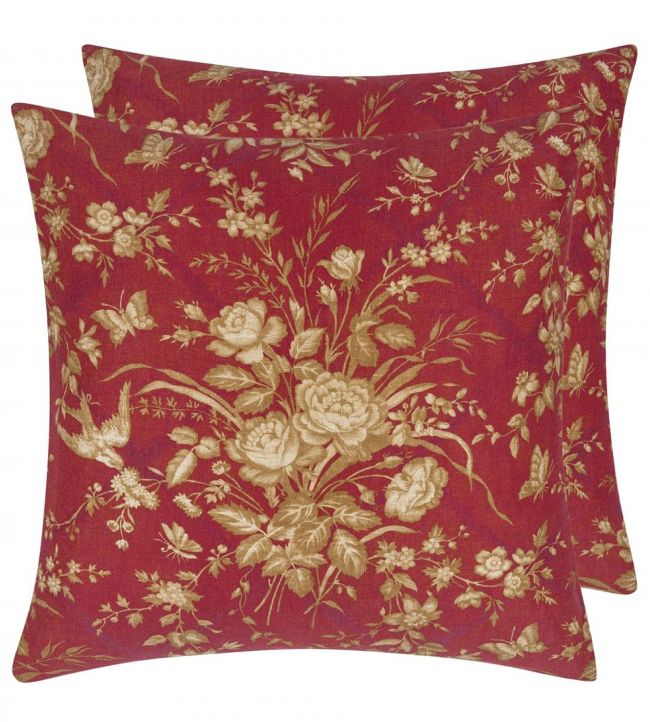 Eliza Floral Cushion 55 x 55cm by Ralph Lauren Sunbaked Red