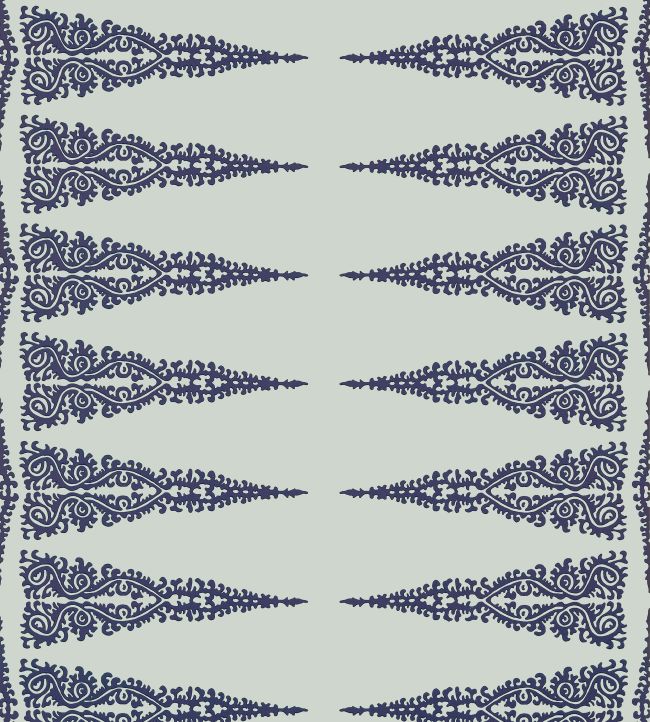 Ellery Stripe Wallpaper by Anna French Navy on Soft Teal