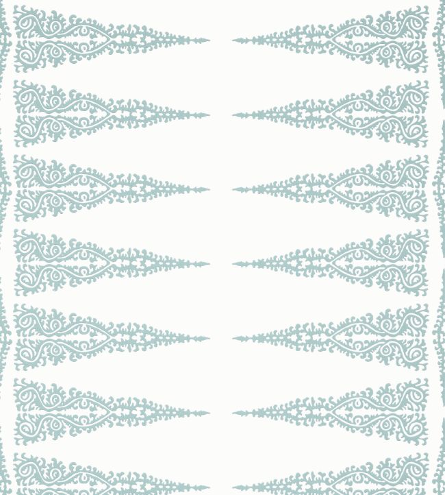 Ellery Stripe Wallpaper by Anna French Robin's Egg on White