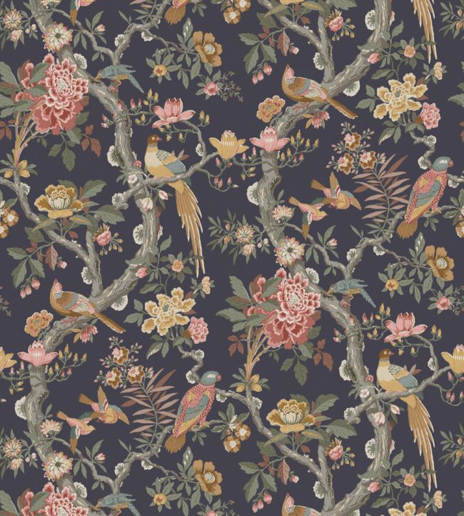 Eltham Wallpaper by GP & J Baker Charcoal/Jewel
