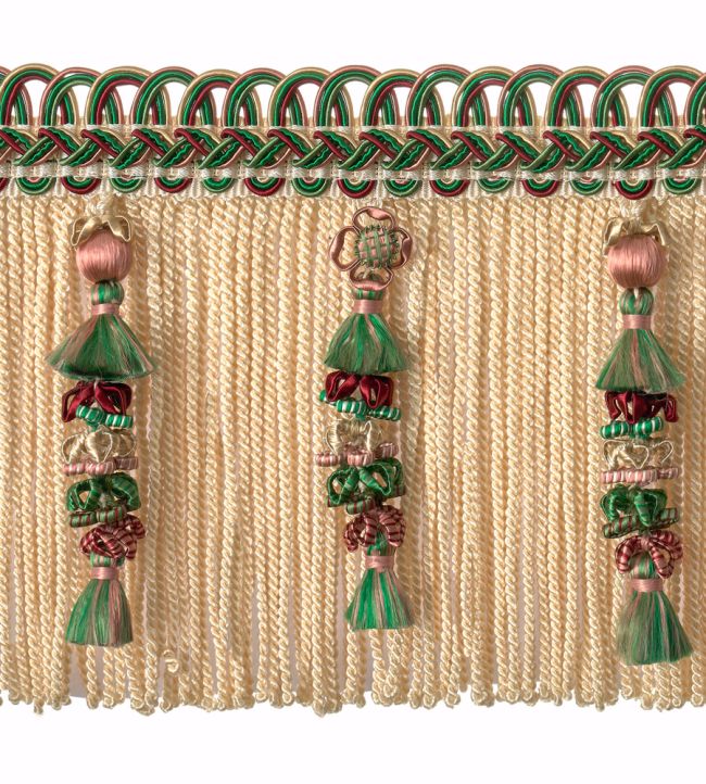 Embellished Bullion Fringe 130mm Trimming by Houles Vert Malachite