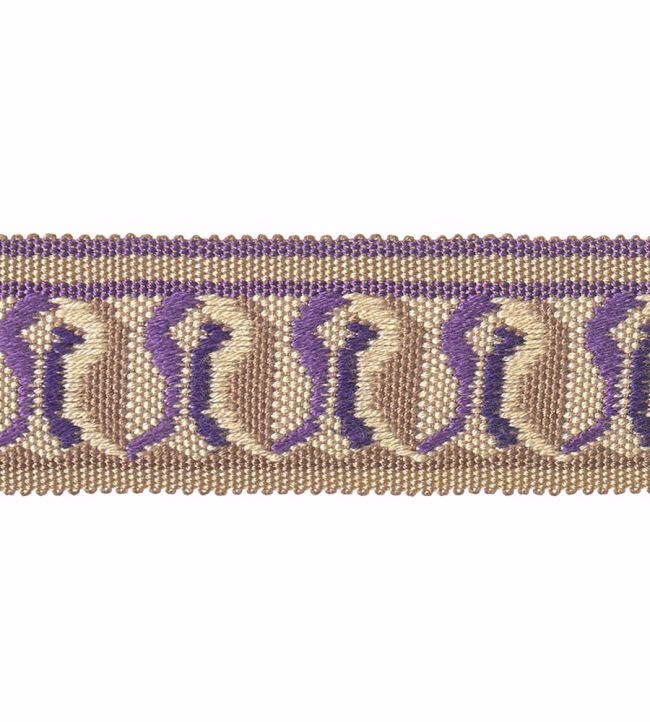 Embroidered Braid 30mm Trimming by Houles Violet Amarante