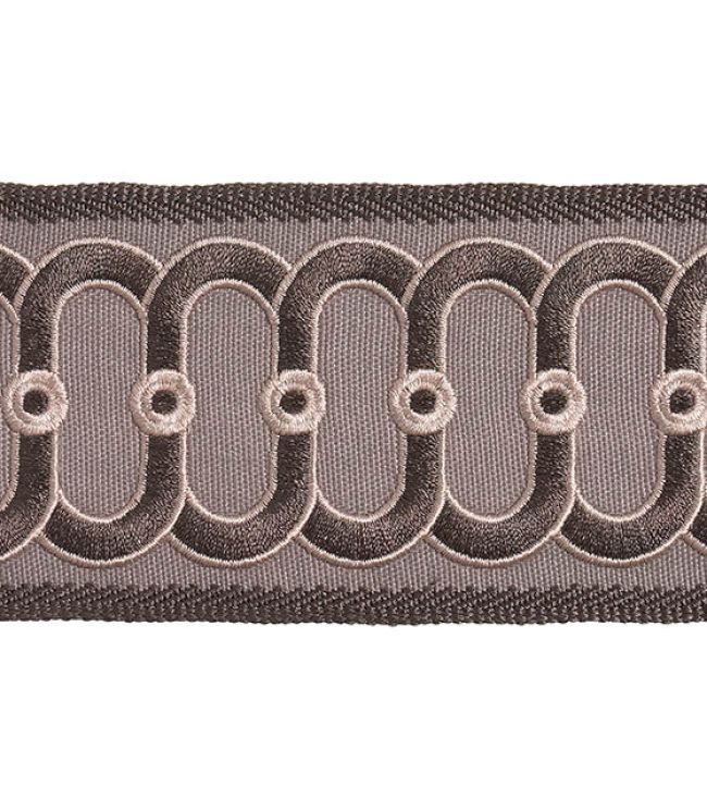 Embroidered Braid 75mm Trimming by Houles Graphite