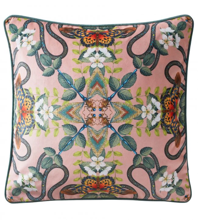 Emerald Forest Cushion 43 x 43cm by Clarke & Clarke Blush