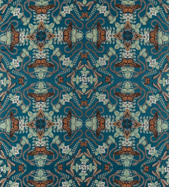Emerald Forest Jacquard Fabric by Clarke & Clarke Midnight