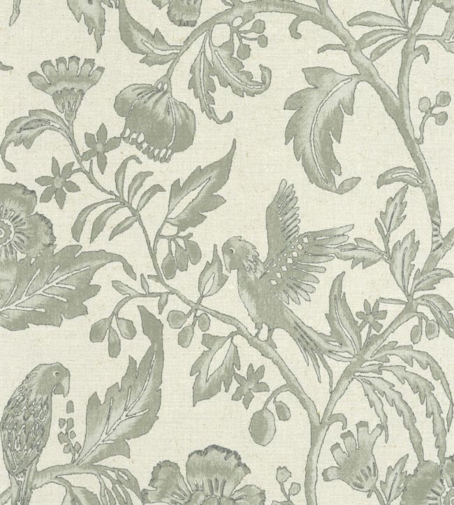 Etourneau Wallpaper by Casadeco Vert Sauge