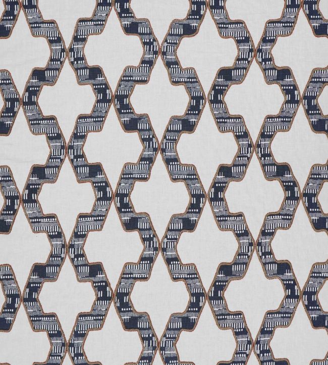 Fable Trellis Fabric by Jim Thompson No.9 Indigo