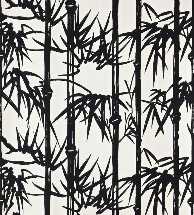Bamboo Wallpaper by Farrow & Ball in Pitch Black | Jane Clayton Bamboo Wallpaper by Farrow & Ball in Pitch Black | Jane Clayton