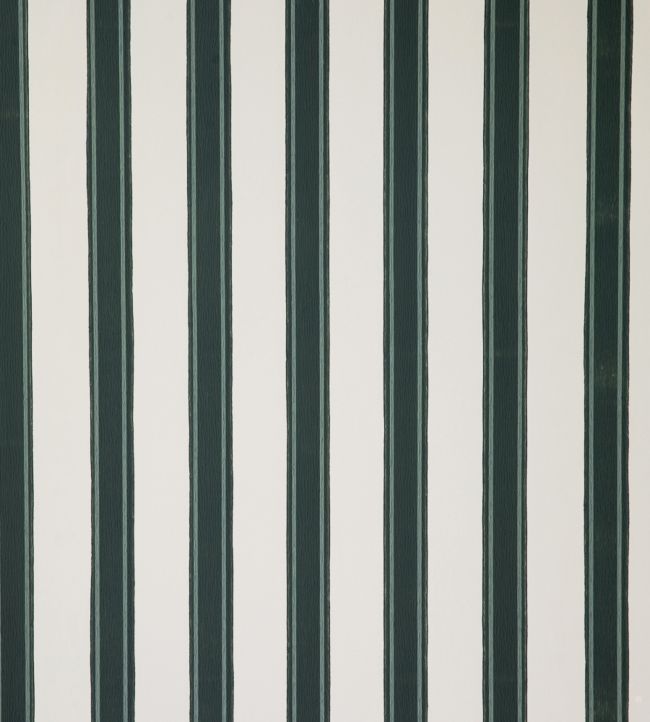 Block Print Stripe Wallpaper by Farrow & Ball Bespoke Grey/Studio Green/Green Smoke