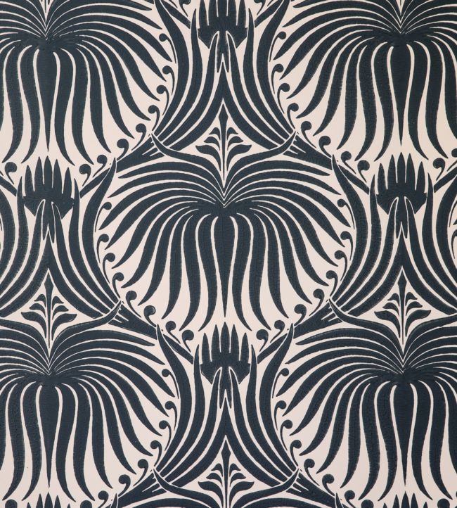 Lotus Wallpaper by Farrow & Ball Setting Plaster/Off Black
