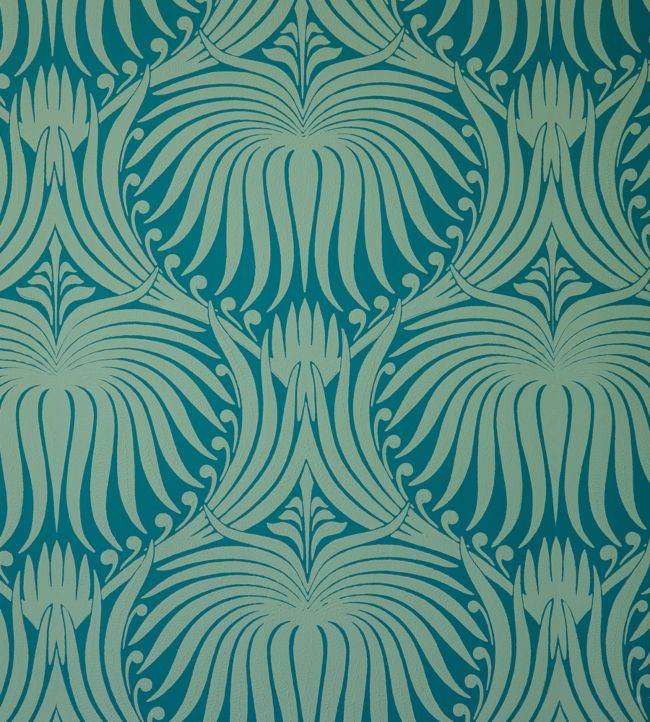 Lotus Wallpaper by Farrow & Ball in Vardo/Breakfast Room Green Jane